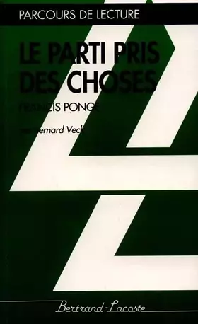 Couverture du produit · "Le parti pris des choses" Francis Ponge