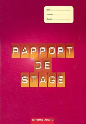 Couverture du produit · RAPPORT DE STAGE