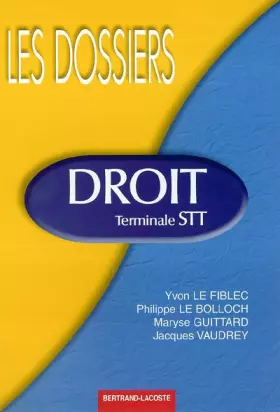 Couverture du produit · Droit Terminale STT