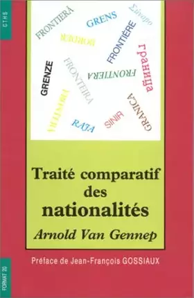 Couverture du produit · Traité comparatif des nationalités