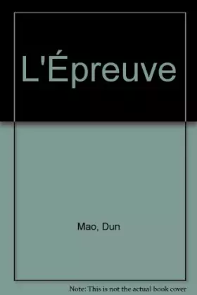 Couverture du produit · L'Épreuve