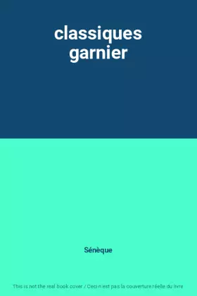 Couverture du produit · classiques garnier