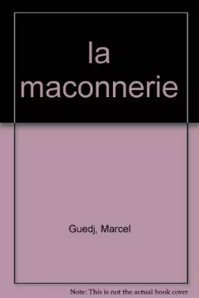 Couverture du produit · Maçonnerie