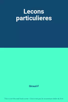 Couverture du produit · Lecons particulieres