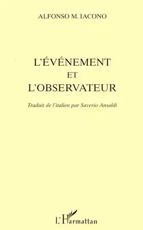 Couverture du produit · Evenement et l'observateur