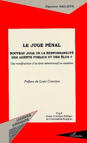Couverture du produit · Le juge pénal