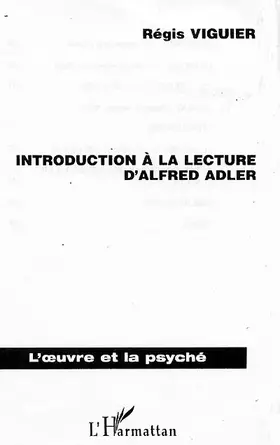 Couverture du produit · Introduction à la lecture d'Alfred Adler