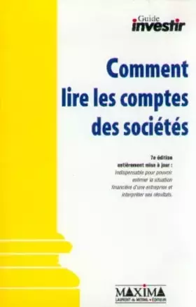 Couverture du produit · Comment lire les comptes des sociétés
