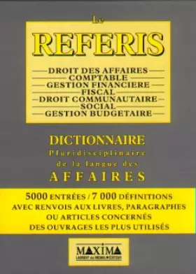 Couverture du produit · COF 2T REFER DICT PLURIDISPLIN