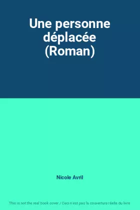 Couverture du produit · Une personne déplacée (Roman)