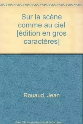 Couverture du produit · sur la scène comme au ciel