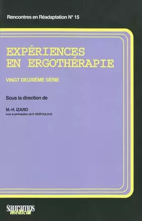 Couverture du produit · EXPERIENCES EN ERGOTHERAPIE 22E SERIE