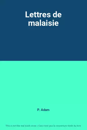 Couverture du produit · Lettres de malaisie