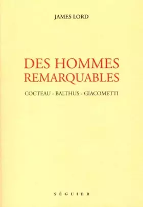Couverture du produit · Des hommes remarquables