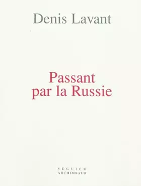 Couverture du produit · Passant par la Russie