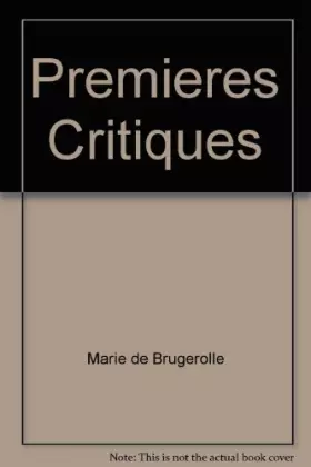 Couverture du produit · Premières critiques
