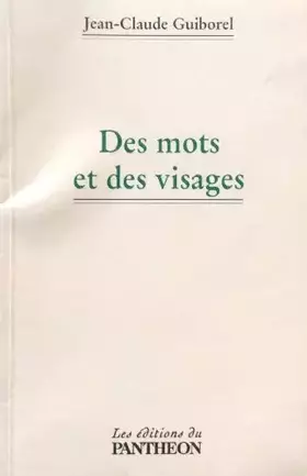 Couverture du produit · Des mots et des visages