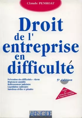 Couverture du produit · DROIT DE L'ENTREPRISE EN DIFFICULTE. 5ème édition