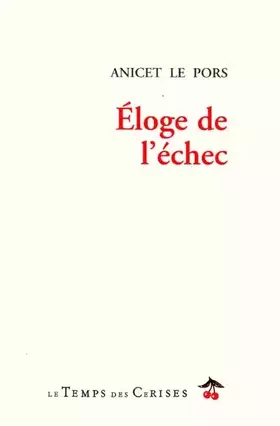 Couverture du produit · L'Eloge de l'échec