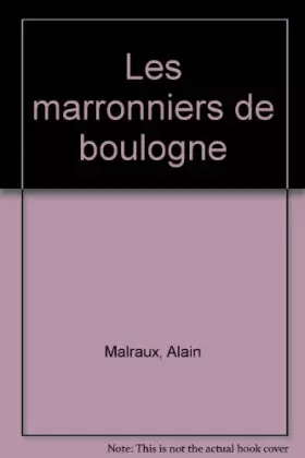 Couverture du produit · LES MARRONNIERS DE BOULOGNE