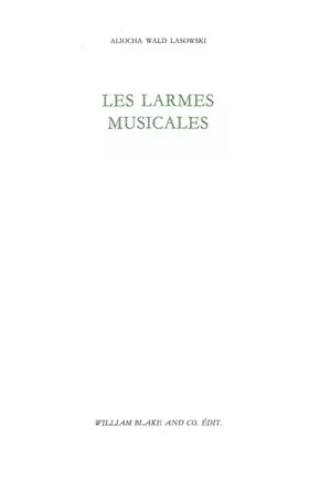 Couverture du produit · Les larmes musicales