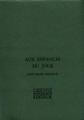 Couverture du produit · Aux enfances du jour