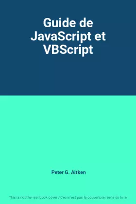 Couverture du produit · Guide de JavaScript et VBScript