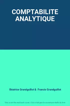 Couverture du produit · COMPTABILITE ANALYTIQUE