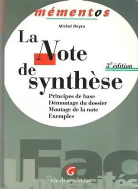 Couverture du produit · La note de synthese