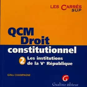 Couverture du produit · QCM, les institutions de la Ve République