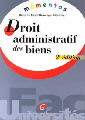 Couverture du produit · Droit administratif des biens