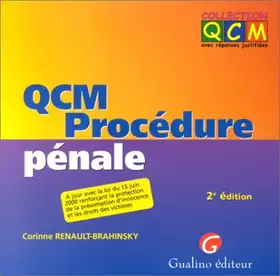 Couverture du produit · Qcm Procedure Penale. 2eme Edition