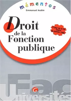 Couverture du produit · Droit De La Fonction Publique