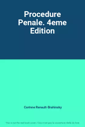 Couverture du produit · Procedure Penale. 4eme Edition