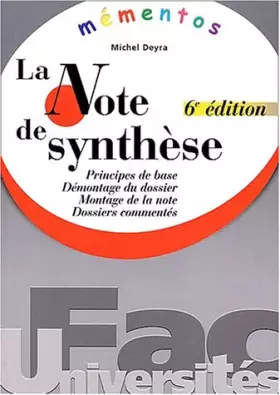 Couverture du produit · Mémento : La note de synthèse, 6e édition
