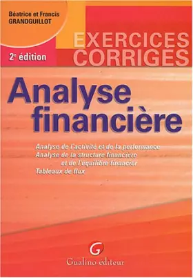 Couverture du produit · Analyse financière : Exercices corrigés