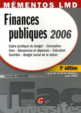 Couverture du produit · Finances publiques 2006
