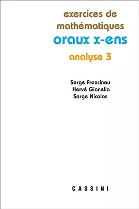 Couverture du produit · Analyse 3 oraux x-ens