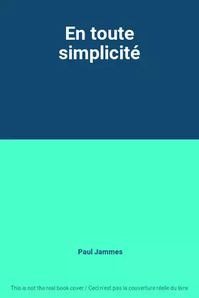 Couverture du produit · En toute simplicité