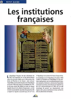 Couverture du produit · Les institutions françaises
