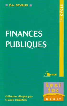 Couverture du produit · Finances publiques