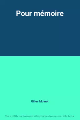 Couverture du produit · Pour mémoire