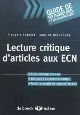 Couverture du produit · Lecture critique d'articles aux ECN