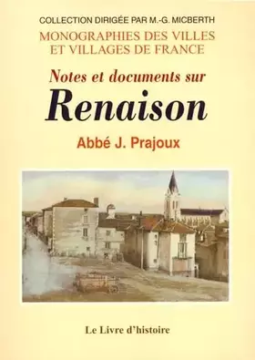 Couverture du produit · Notes et documents sur Renaison