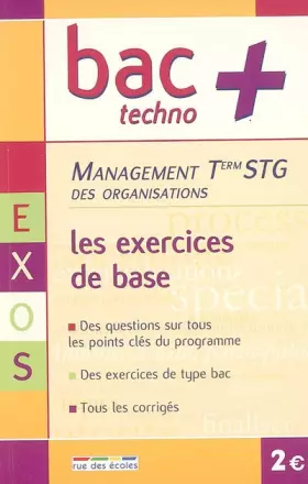 Couverture du produit · Bac+ T STG management exercices