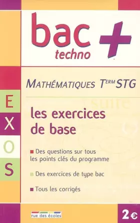 Couverture du produit · Bac+ T STG maths exercices