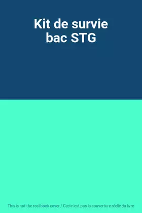 Couverture du produit · Kit de survie bac STG