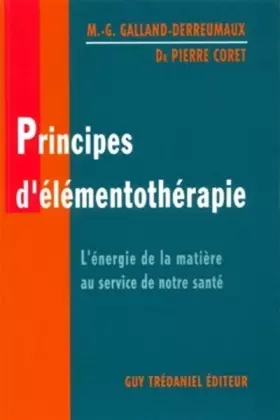 Couverture du produit · Principes d'elementotherapie