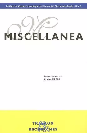 Couverture du produit · Miscellanea