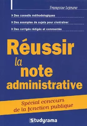 Couverture du produit · Réussir la note administrative